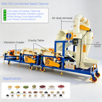Machine de nettoyage de graines à haute efficacité par tamis d'air pour équipement de tri de grains par vibration, nettoyeur de graines de blé, capacité de 15 T/h