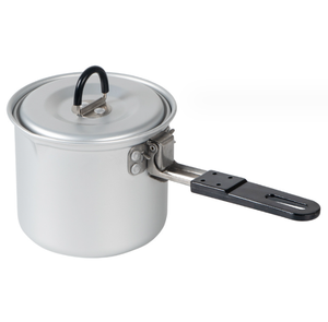 DFP1011 Marmite de camping portable en aluminium gris noir oxydé personnalisée, pot de camping, chauffe-lait domestique avec support pliable - Product Image 6