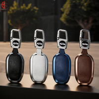 Étui de clé télécommande en alliage d'aluminium et cuir pour Tesla Model 3 Model S Model Y, coque de protection pour clé de voiture