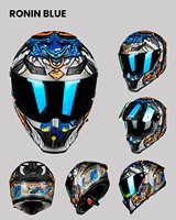 Helm Full Face ILM Terlaris untuk Motor Trail, Bahan ABS, Bersertifikasi ECE, Dual Visor, Quick Release, Warna Biru Roliin MF509