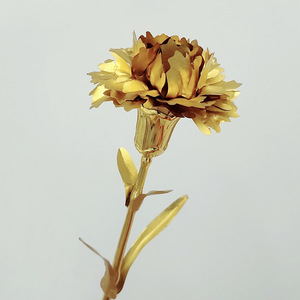 L06816 Cadeau pour la fête des mères Fleurs artificielles Or 24k Œillet artificiel doré 24k Or - Product Image 4