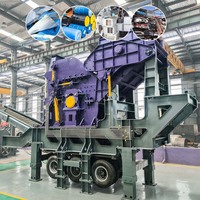 Broyeur mobile sur chenilles pour la ferraille d'aluminium, les jantes de voiture, les coques de voitures, les métaux de récupération, les appareils électroménagers, les tôles d'acier et les blocs moteur