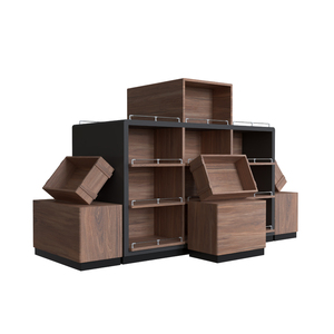 Présentoir à vin autoportant en bois, grande capacité, design amovible, durable et écologique pour supermarché - Product Image 1