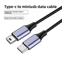 Kabel Transfer Data Universal MiniUSB ke TypeC 1m Premium Tahan Lama untuk Pemutar MP3, Keyboard, Komputer, Hard Disk