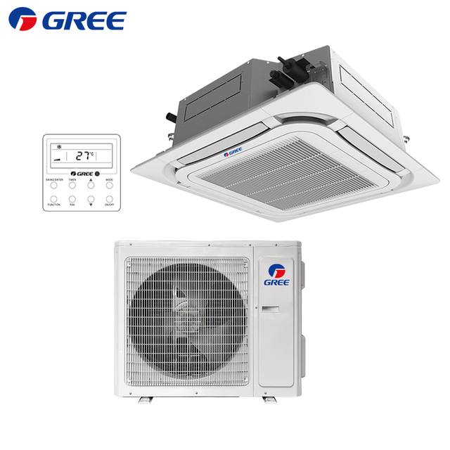 Gree High-Capacity Ceiling 4 Way Cassette Air Conditioner Unit 12000-48000BTU R410A for Commercial Residential Projects