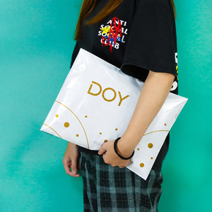 Bolsas De Correo Eco Friendly Custom Gold Logo Extra Large Packing Mail Courier Bag para embalaje de ropa - Product Image 3