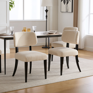 Ensemble de 2 chaises de salle à manger en bois, chaises de cuisine modernes rembourrées en tissu - Product Image 5