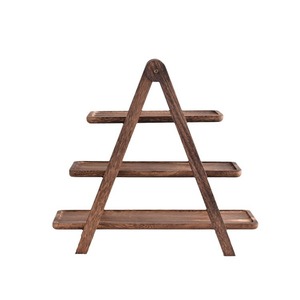 Wooden Three Tier Tray Solid Wood Fruit Cake Display Rack Rustic Storage <b>Shelf</b> - Product Image 4