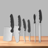 Ensemble de couteaux de chef en acier à six pièces, très vendu, multi-usages, pour la cuisine, la salle à manger et l'extérieur, ensemble complet de couteaux à découper la viande tranchants