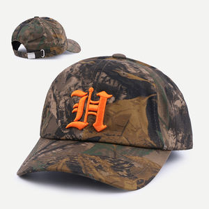 قبعة بيسبول قطنية مموهة قابلة للتعديل بـ 6 ألواح مع شعار مطرز ثلاثي الأبعاد حسب الطلب من مصنع القبعات - Product Image 1