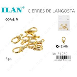 Chiusure a moschettone Ilan 23 mm color oro, accessori per gioielli, 6 pezzi - Product Image 3