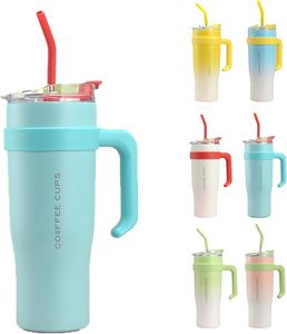Custom 40oz Stainless Steel <b>Large</b> Capacity Water Cup Portable Car Water Cup Portable Men's and Women's Straw Thermos Cup - Product Image 1