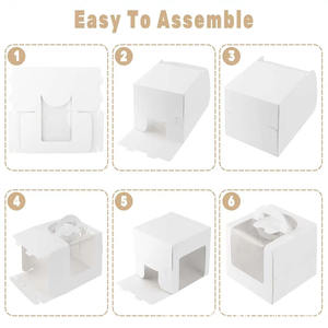 थोक कस्टम लोगो मुद्रण बायोडिग्रेडेबल पारदर्शी मिनी छोटे बेटो केक बक्से खिड़की हैंडल के साथ पैकेजिंग - Product Image 3