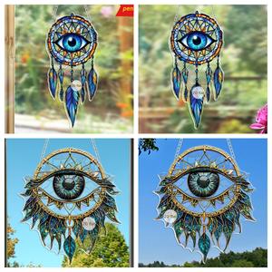 Moderne acrylique mauvais œil attrape-soleil arc-en-ciel fabricant tenture murale ornement pour <span class=keywords><strong>l</strong></span>'été jardin décoration Festivals coloré suspendu - Product Image 2