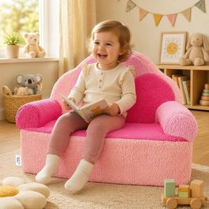Sofá <span class=keywords><strong>Infantil</strong></span> Moderno y Minimalista, Sillón de Felpa Suave para Niños, Lavable y Desmontable, Sofá <span class=keywords><strong>Infantil</strong></span> de Sherpa para Muebles de Sala de Juegos - Product Image 1
