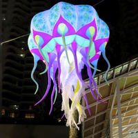 Modèle de méduse gonflable lumineux LED coloré, méduse gonflable en forme de dessin animé pour la décoration de fête