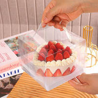 Boîte à gâteau d'anniversaire de 4 pouces, de qualité alimentaire, à main, pour la fête de la Saint-Valentin, boîte en plastique transparente pour la confession d'amour