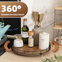 Plateau tournant Lazy Susan en bois d'acacia de 12 pouces pour armoires de cuisine, tables basses et meubles de salle de bain.