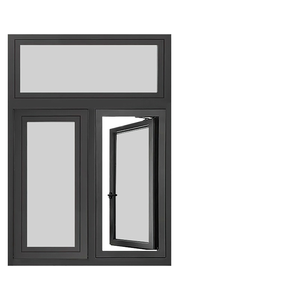 Design moderno termopane <span class=keywords><strong>finestra</strong></span> a battente aperta in acciaio lega di alluminio <span class=keywords><strong>porta</strong></span> singola in vetro per soggiorno passivo - Product Image 2