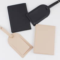Porte-passeport de voyage étanche et fin de luxe avec blocage RFID, ensemble d'étiquettes à bagages, étui en cuir PU, porte-monnaie, chaînes, minimaliste pour femme
