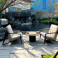 Ensemble de canapés d'extérieur de luxe moderne avec table basse, mobilier de jardin modulaire pour projets hôteliers, villas et complexes, canapé de patio à assise profonde