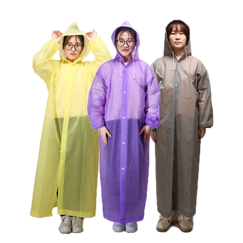 Ponchos de pluie pour adultes Imperméables réutilisables pour femmes Hommes Veste de pluie d'urgence avec capuche