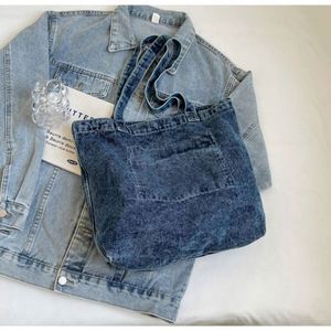 Sac fourre-tout en toile pour la vie quotidienne, grande capacité, en jean, pliable, avec logo personnalisé – Vente directe usine - Product Image 5