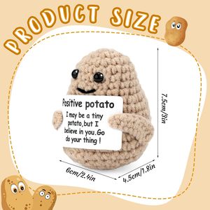 Animales de Ganchillo Positivos, Regalos de Animales de Ganchillo de Apoyo Emocional con Tarjeta de Mensajes Positivos, Decoración de Escritorio - Product Image 3