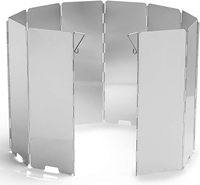 STARCAMP Pare-vent pliable en aluminium à 10 plaques pour réchaud de camping, portable, avec sac de transport en nylon pour l'escalade