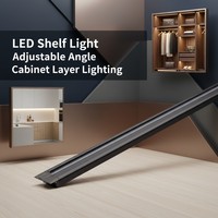 Éclairage linéaire LED encastré à angle réglable pour étagères, armoires, vitrines YB1005-24-1