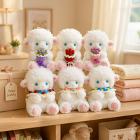 Coussin en peluche mouton blanc mignon, poupée douce rembourrée en coton PP, cadeau d'anniversaire unisexe, jouet de 11CM-30CM pour tous les âges