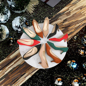 Zapatos de Tacón Bajo para Mujer, Resistentes, de Gamuza, con Punta en Pico, Antideslizantes, para Novia, Primavera, Verano, Otoño e Invierno, Estilo Slip-On - Product Image 3