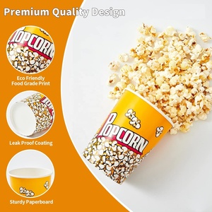 Vente en gros pas cher Seaux de pop-corn en papier à emporter pour le cinéma avec impression personnalisée - Product Image 4