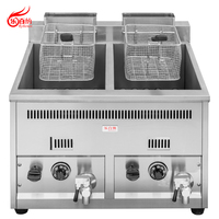 Freidora de Pollo a Gas para Cocina Comercial con 2 Tanques y 2 Cestas de Acero Inoxidable EF-72T