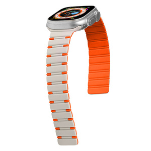 Correa de reloj Rainbow Loop con franjas magnéticas para Apple IWatch Ultra 49mm 41 42 45 40 44, correa de muñeca con hebilla de silicona ajustable. - Product Image 4