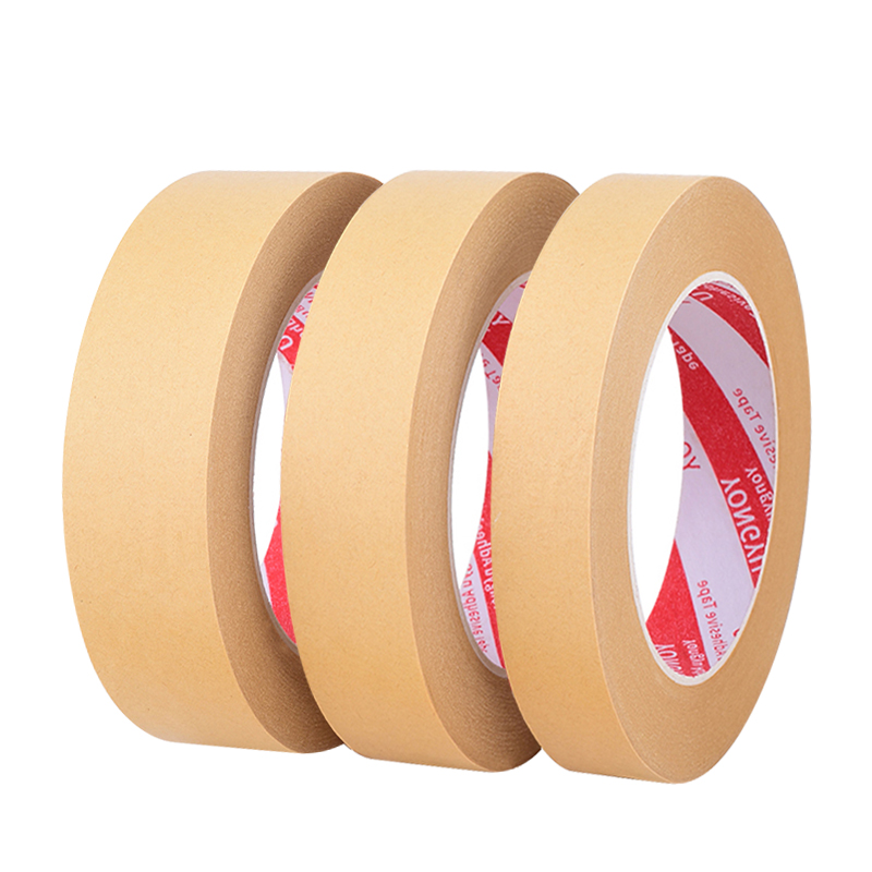 Factory Wholesale Self-Adhesive Single Sided Pressure Sensitive Nonreinforced Kraft Paper Tape for Carton Sealing Writable