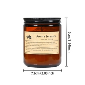 Bougie artisanale moderne en cire <span class=keywords><strong>de</strong></span> soja parfumée aux épices, dans un bocal en verre brun <span class=keywords><strong>de</strong></span> 7 oz, à combustion longue durée, idéale pour les fêtes, le Ramadan, Diwali et la décoration intérieure. - Product Image 5