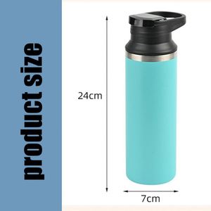 Gourde isotherme en acier inoxydable 500 ml (17 oz) avec logo personnalisé, bouteille d'eau isolée, gobelet de voyage et de sport avec couvercle anti-fuite - Product Image 2