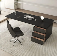 Chaise de Table de bureau exécutive à surface solide noire ordinateur acrylique bureau à domicile essentiel