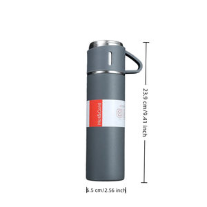 Taza Clásica de Acero Inoxidable de 500 ml, Taza Térmica de Doble Pared con Aislamiento al Vacío 304, Portátil, a Prueba de Fugas, Ecológica, con Revestimiento de Goma Antideslizante - Product Image 3