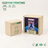 Caja expositora portátil personalizada de cartón corrugado con ventana, embalaje de Kraft con relieve, vitrina para tarjetas deportivas coleccionables y tarjetas tipo slab, para venta al por mayor