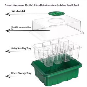 Lot de 3 boîtes épaissies <span class=keywords><strong>pour</strong></span> 12 <span class=keywords><strong>semis</strong></span> – Kit de <span class=keywords><strong>semis</strong></span> respirant, artefact de bouturage, couvercle de <span class=keywords><strong>plateau</strong></span> de <span class=keywords><strong>semis</strong></span> <span class=keywords><strong>pour</strong></span> la conservation de la chaleur et l'humidification - Product Image 5