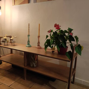 Banco de Almacenamiento Minimalista de Madera con Diseño de Asa, <span class=keywords><strong>Mesa</strong></span> Consola Moderna para Sala de Estar, Decoración de Entrada y Organización del Hogar - Product Image 3