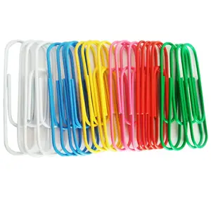 Os 10pcs jumbo clipes, plástico revestido colorido 100mm clipes para uso em escritório