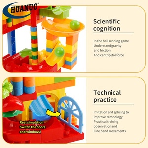 Juguete educativo de aprendizaje temprano para niños, 91 Uds., montaje DIY, pista deslizante de bolas, juguetes de bloques de construcción, juego de ladrillos de construcción para niños - Product Image 5