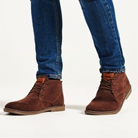 Nouvelles Bottes Désertiques en Daim PU pour Hommes de Haute Qualité OEM, Chaussures en Cuir Anti-Fourrure à Lacets pour l'Hiver