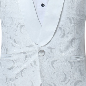 Costumes crantés pour hommes robes de mariée blanches costumes manteau pantalon ensemble marié porter décontracté hommes Blazers vêtements costume de mariage pour hommes - Product Image 5