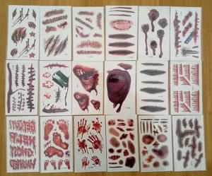 Moda Halloween <span class=keywords><strong>sangrienta</strong></span> cicatriz temporal impermeable tatuaje pegatina para disfraz fiesta maquillaje a prueba de <span class=keywords><strong>agua</strong></span> para graduación Diwali - Product Image 5