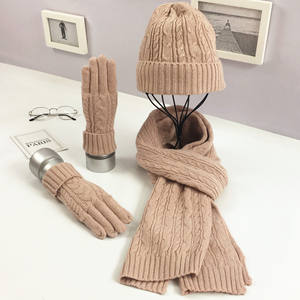 Ensemble d'hiver pour femmes et hommes, ensemble chapeau, écharpe et <span class=keywords><strong>gants</strong></span>, chapeau d'hiver chaud et épais, écharpe, <span class=keywords><strong>gants</strong></span>, accessoires unisexes, cadeau - Product Image 5