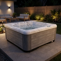 VIRLUX Spa moderne autoportant pour 5 personnes avec 69 jets de massage et 2 bains à remous pleine longueur pour la relaxation en extérieur